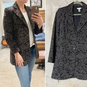 Vintage Tyler Böe gray taupe black velvet  blazer